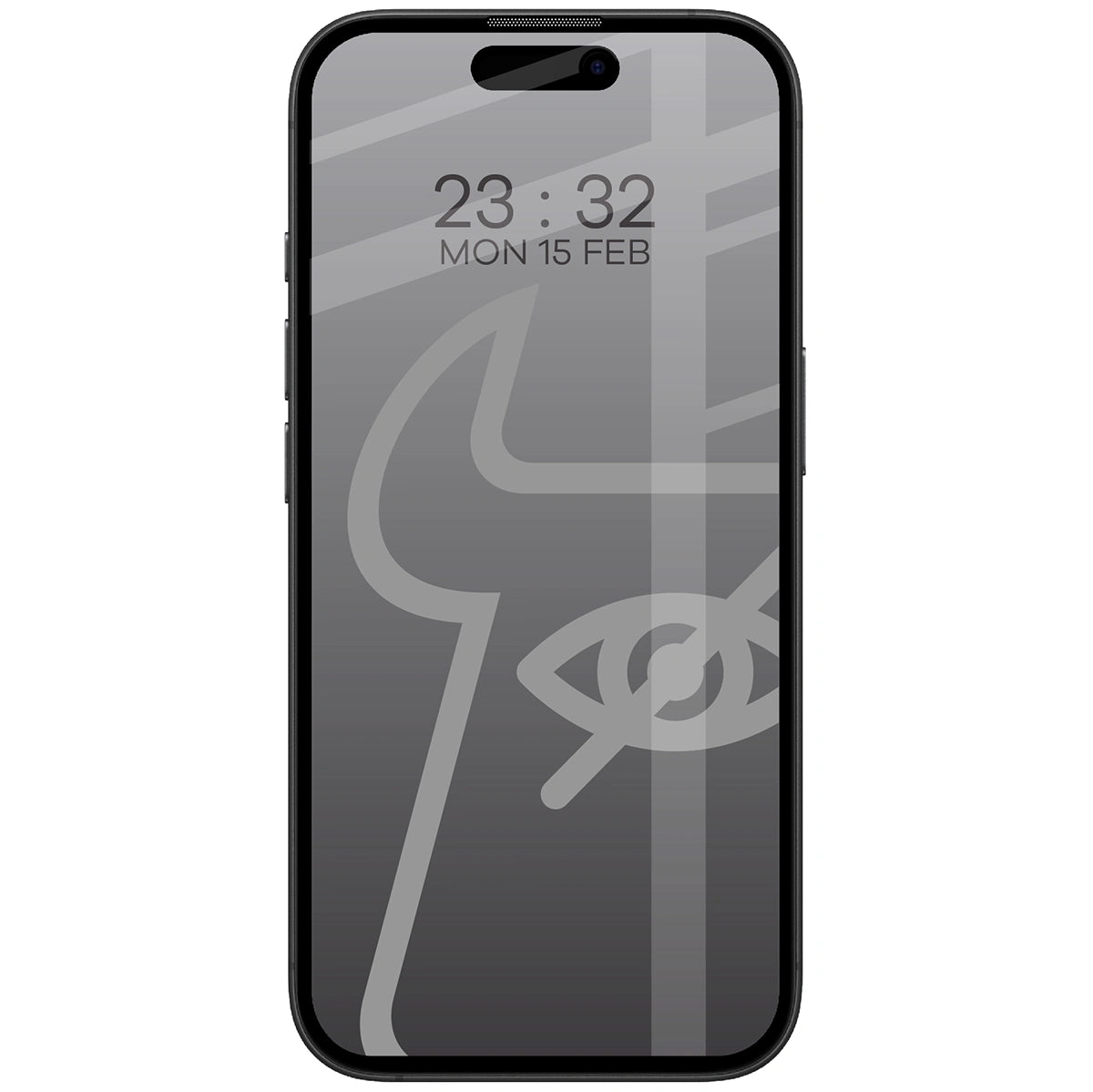 Gehärtetes Glas mit Privatschutzfilter für iPhone 16/15, Bizon Glass Edge Shadow, getönt mit schwarzer Rahmen