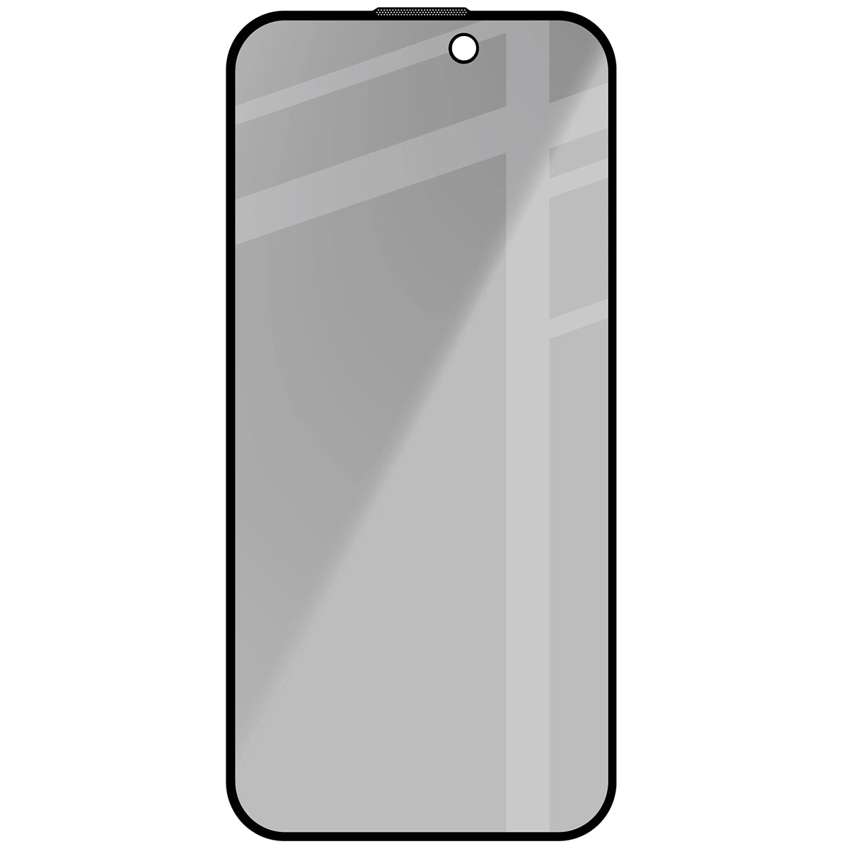 Gehärtetes Glas mit Privatschutzfilter für iPhone 16/15, Bizon Glass Edge Shadow, getönt mit schwarzer Rahmen