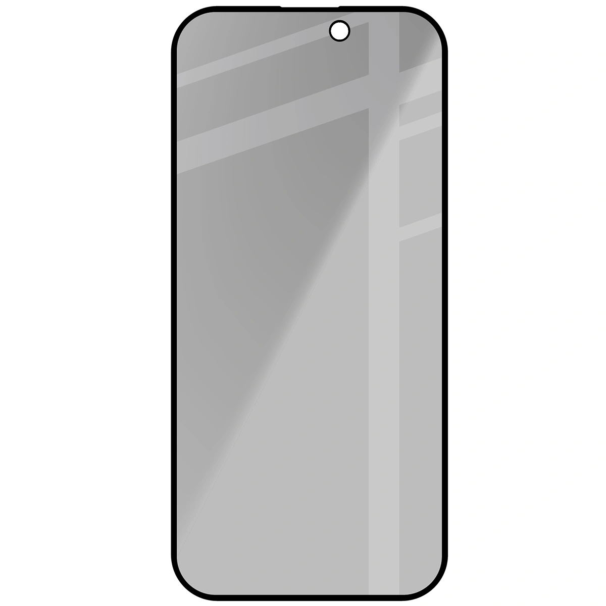 Gehärtetes Glas mit Privatschutzfilter für iPhone 17 / 16 Pro, Bizon Glass Edge Shadow, getönt mit schwarzer Rahmen