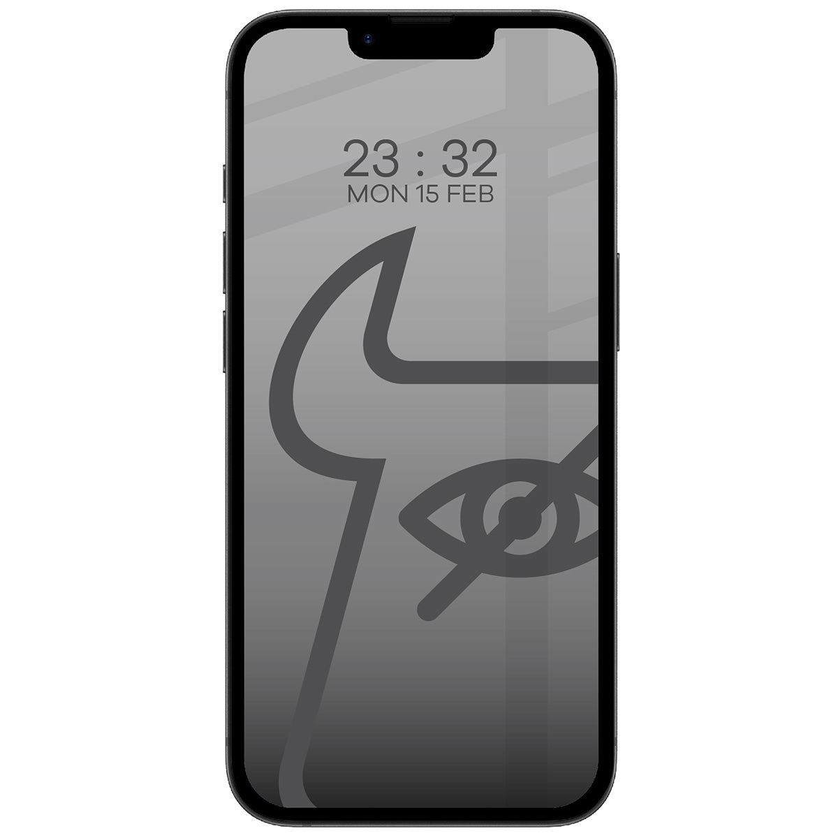 Gehärtetes Glas mit Privatschutzfilter für iPhone 17e / 16e / 14 / 13 Pro / 13, Bizon Glass Edge Shadow, getönt mit schwarzer Rahmen