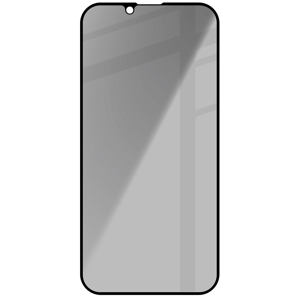 Gehärtetes Glas mit Privatschutzfilter für iPhone 17e / 16e / 14 / 13 Pro / 13, Bizon Glass Edge Shadow, getönt mit schwarzer Rahmen