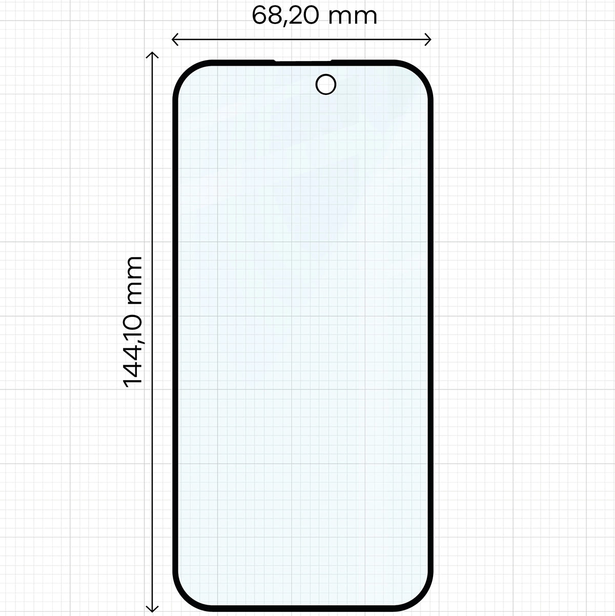 Gehärtetes Glas mit Privatschutzfilter für iPhone 16/15, Bizon Glass Edge Shadow, getönt mit schwarzer Rahmen