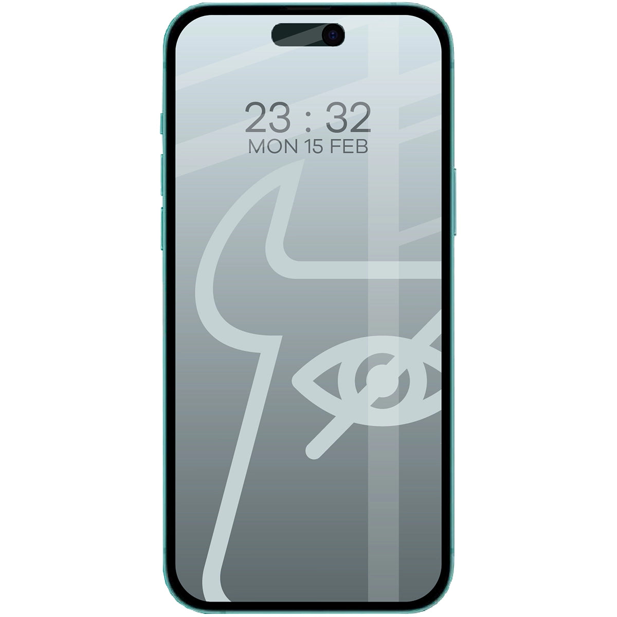 Gehärtetes Glas mit Privatschutzfilter für iPhone 16/15, Bizon Glass Edge Shadow, getönt mit schwarzer Rahmen