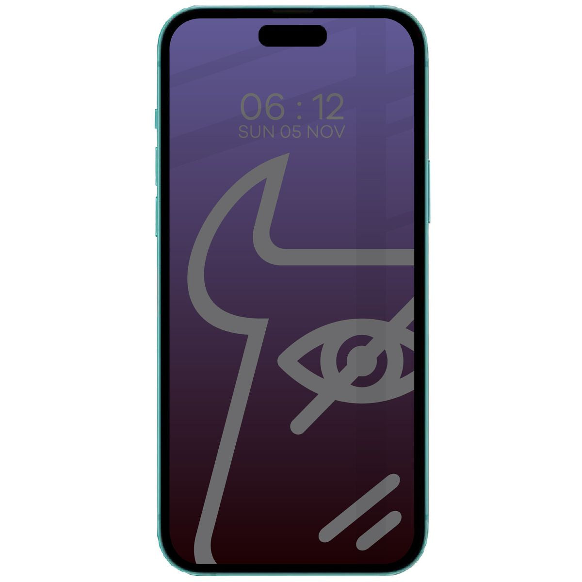 Gehärtetes Glas mit Privatschutzfilter für iPhone 15 Plus, Bizon Glass Edge Shadow, getönt mit schwarzer Rahmen