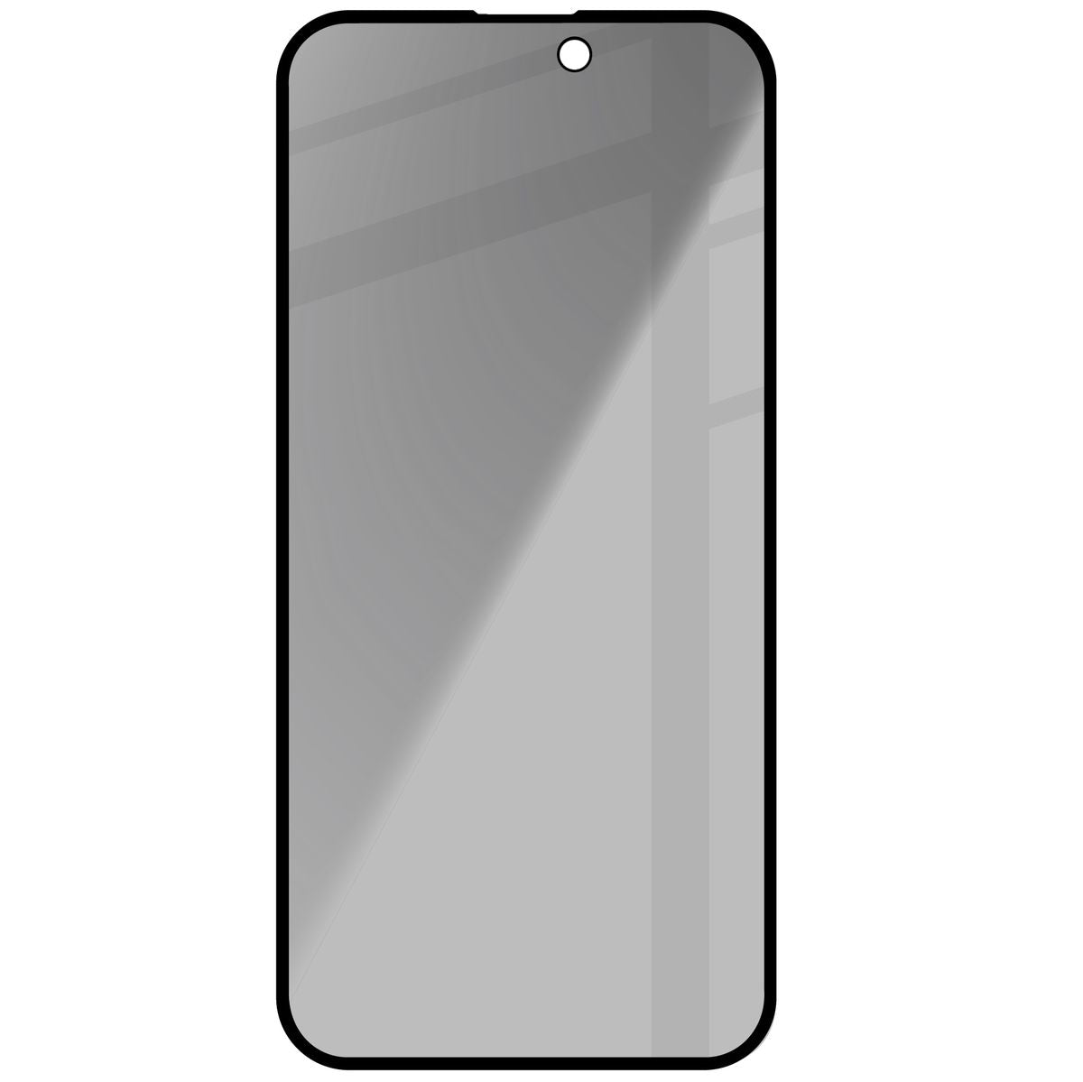 Gehärtetes Glas mit Privatschutzfilter für iPhone 15 Plus, Bizon Glass Edge Shadow, getönt mit schwarzer Rahmen