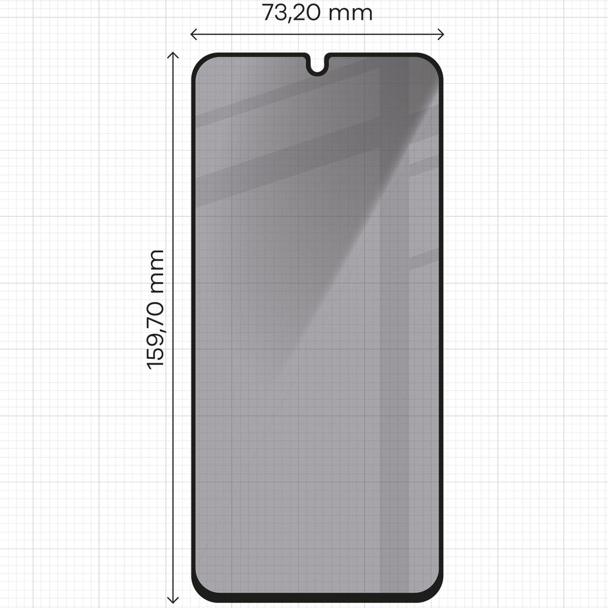 Gehärtetes Glas mit Privatschutzfilter für Galaxy A26 5G/A16 4G/5G, Bizon Glass Edge Shadow, getönt mit schwarzer Rahmen