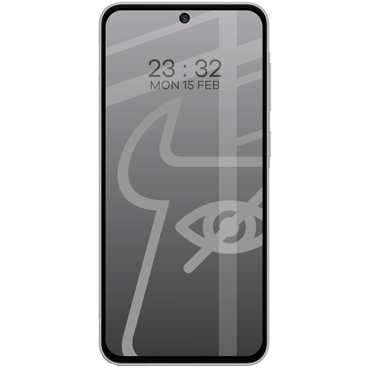 Gehärtetes Glas mit Privatschutzfilter für Galaxy A57 5G, Bizon Glass Edge Shadow, getönt mit schwarzer Rahmen