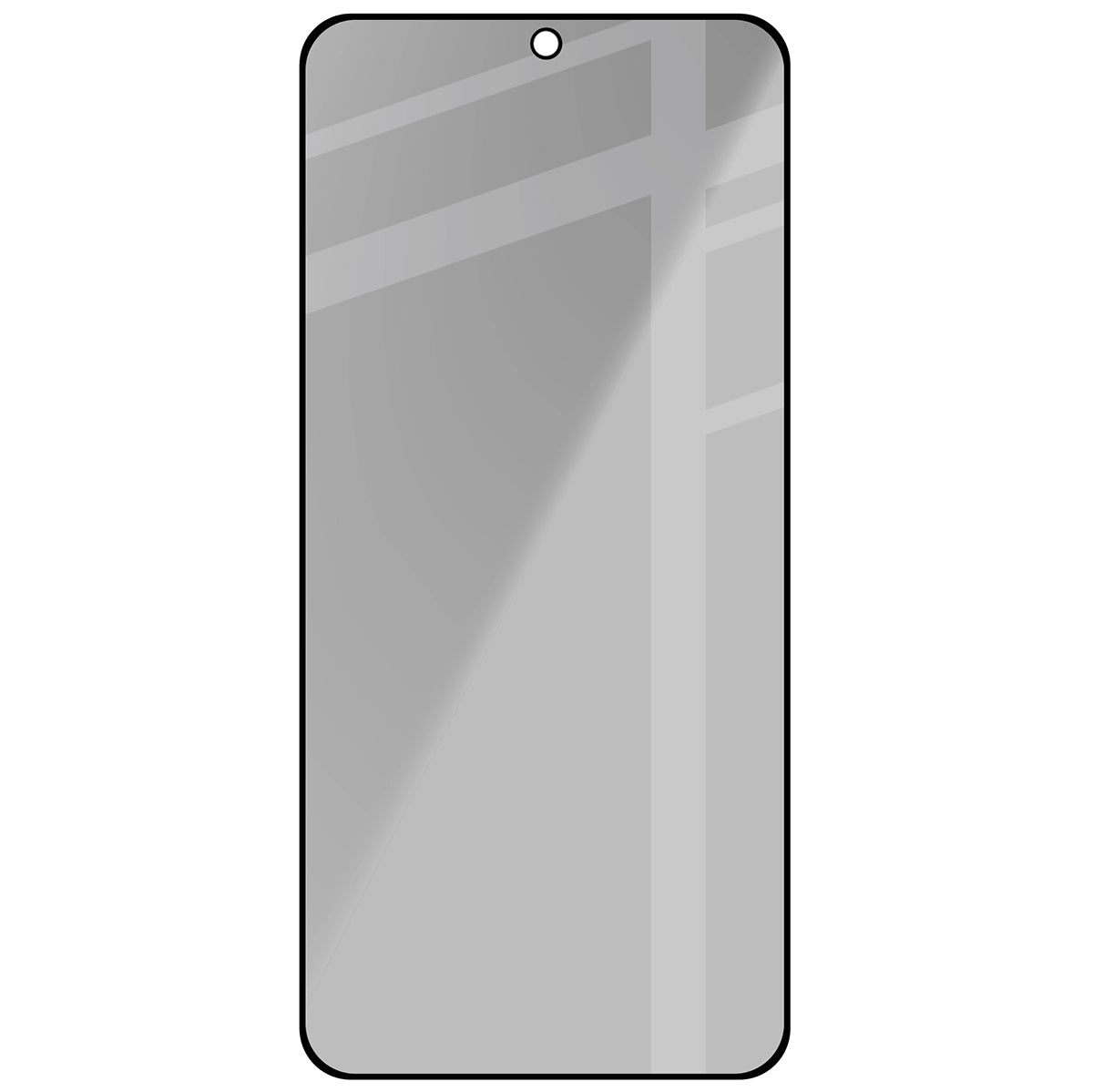 Gehärtetes Glas mit Privatschutzfilter für Galaxy A57 5G, Bizon Glass Edge Shadow, getönt mit schwarzer Rahmen