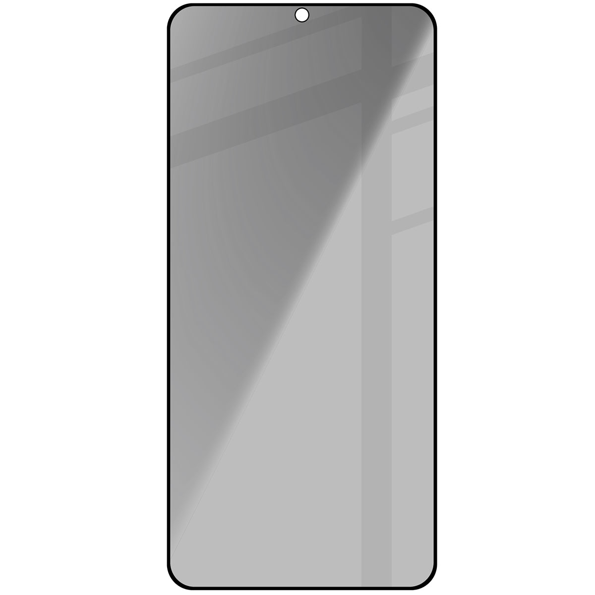Gehärtetes Glas mit Privatschutzfilter für Galaxy S25 / S24, Bizon Glass Edge Shadow, getönt mit schwarzer Rahmen