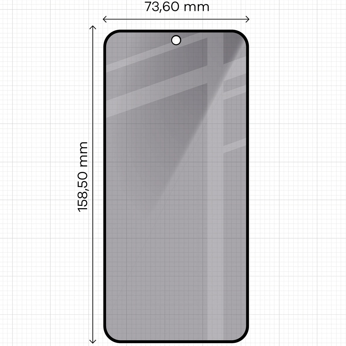 Gehärtetes Glas mit Privatschutzfilter für Galaxy S24 FE 5G / S25 FE 5G/ A36 5G / A56 5G, Bizon Glass Edge Shadow, getönt mit schwarzer Rahmen