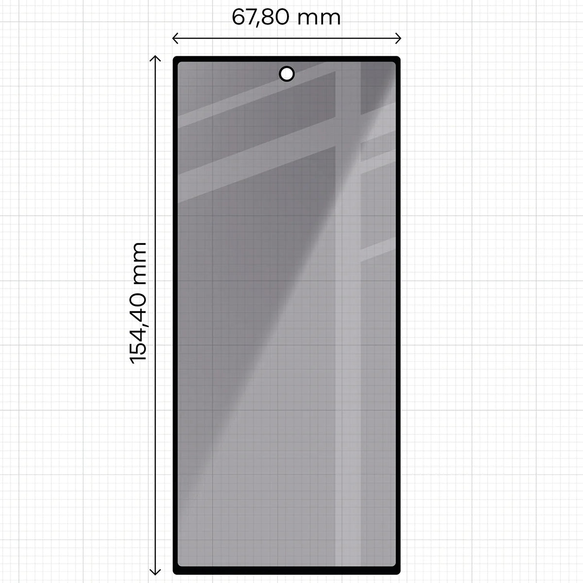 Gehärtetes Glas mit Privatschutzfilter für Galaxy Z Fold8 Ultra, Bizon Glass Edge Shadow, getönt mit schwarzer Rahmen (2/4)