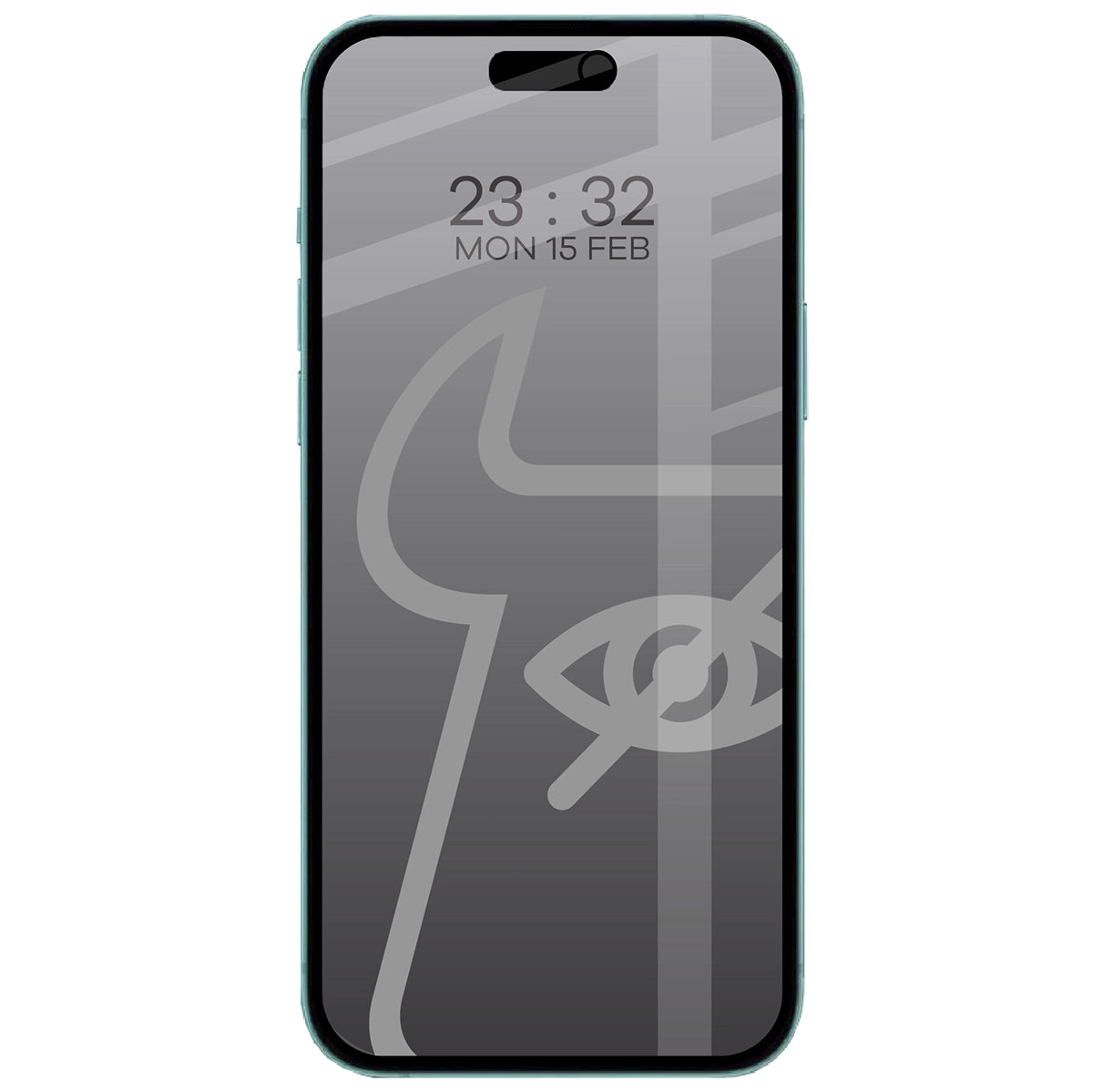 Gehärtetes Glas mit Privatschutzfilter für iPhone 15 Pro, Bizon Glass Edge Shadow Duo, getönt mit schwarzer Rahmen, 2 Stück