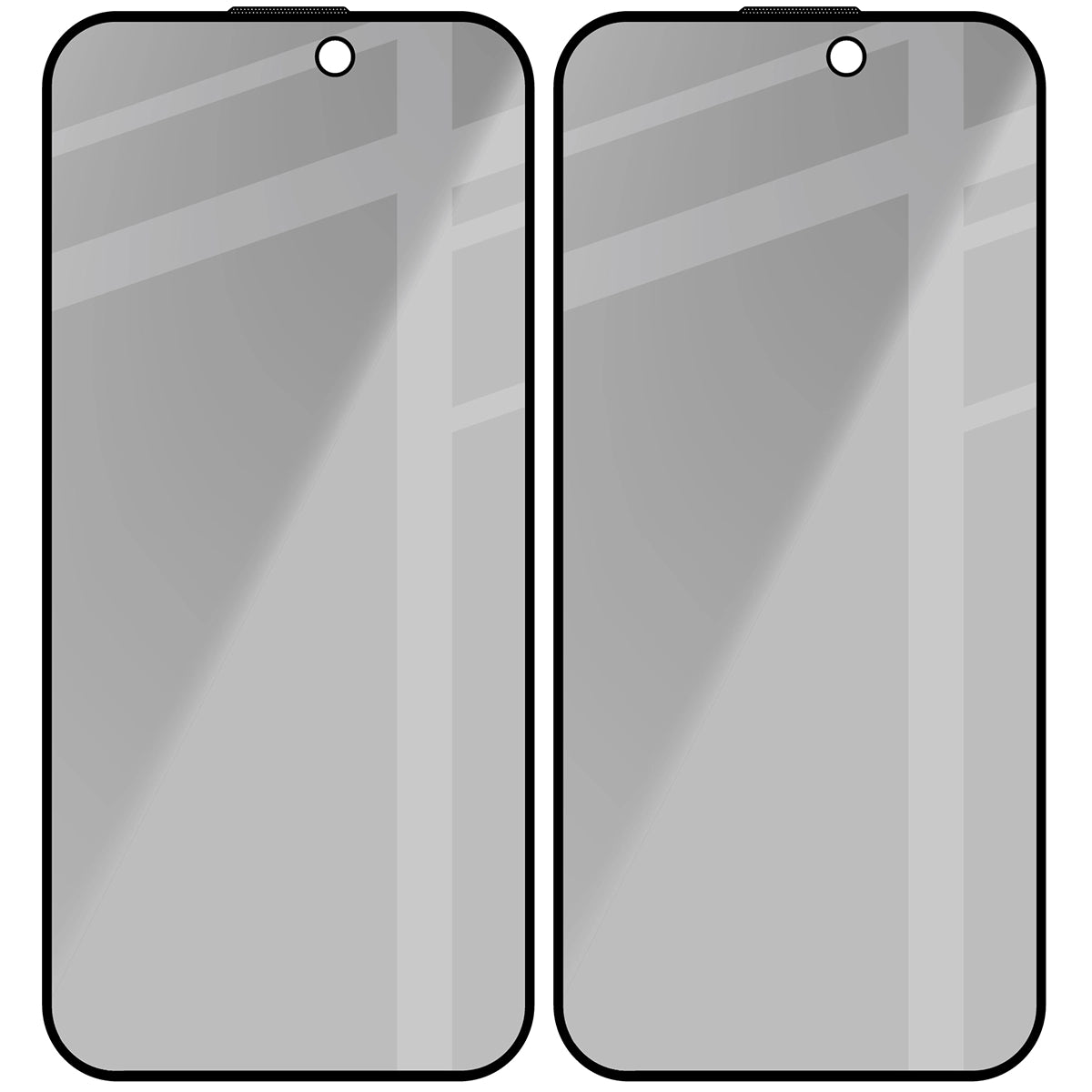 Gehärtetes Glas mit Privatschutzfilter für iPhone 15 Pro, Bizon Glass Edge Shadow Duo, getönt mit schwarzer Rahmen, 2 Stück