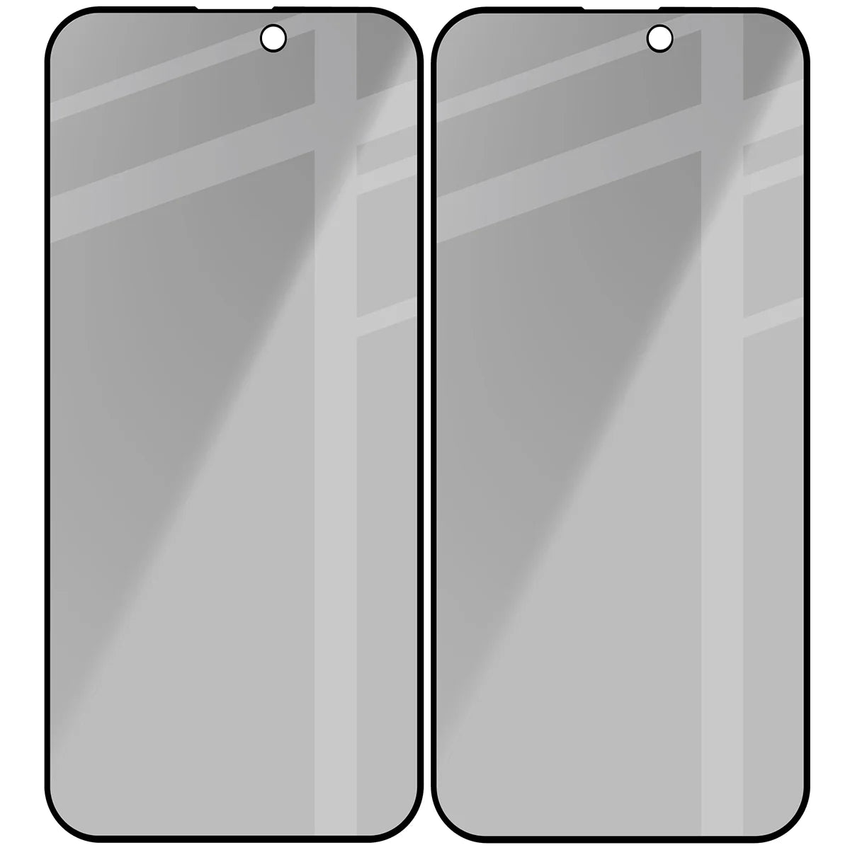 Gehärtetes Glas mit Privatschutzfilter für iPhone 15 Pro Max, Bizon Glass Edge Shadow Duo, getönt mit schwarzer Rahmen, 2 Stück