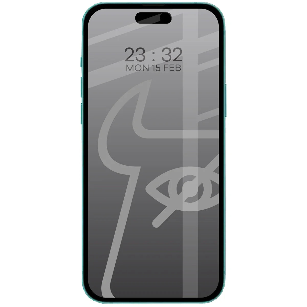 Gehärtetes Glas mit Privatschutzfilter für iPhone 15 / 16, Bizon Glass Edge Shadow Duo, getönt mit schwarzer Rahmen, 2 Stück