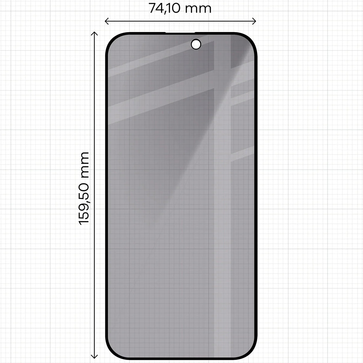 Gehärtetes Glas mit Privatschutzfilter für iPhone 16 Pro Max, Bizon Glass Edge Shadow Duo, getönt mit schwarzer Rahmen, 2 Stück