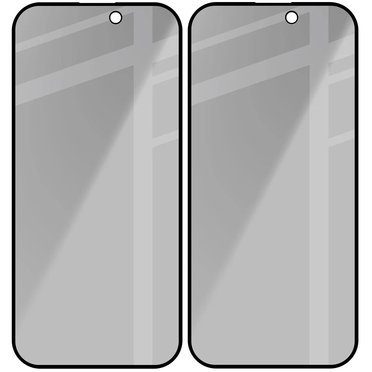 Gehärtetes Glas mit Privatschutzfilter für iPhone 17 / 17 Pro / 16 Pro, Bizon Glass Edge Shadow Duo, getönt mit schwarzer Rahmen, 2 Stück