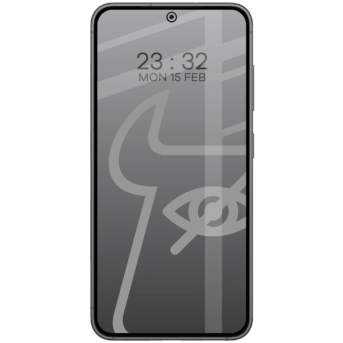 Gehärtetes Glas mit Privatschutzfilter für Galaxy S23, Bizon Glass Edge Shadow Duo, getönt mit schwarzer Rahmen, 2 Stück