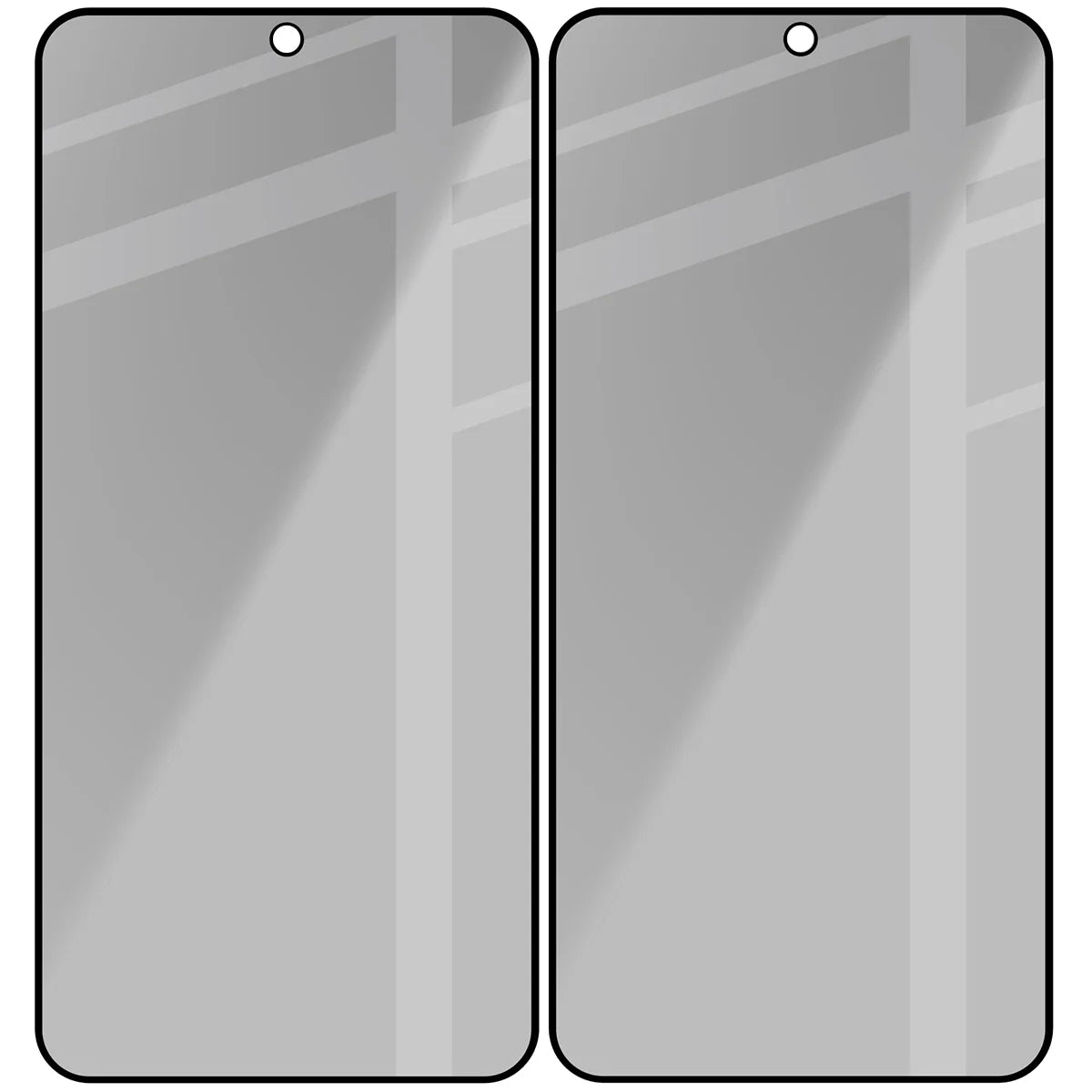 Gehärtetes Glas mit Privatschutzfilter für Galaxy S23, Bizon Glass Edge Shadow Duo, getönt mit schwarzer Rahmen, 2 Stück