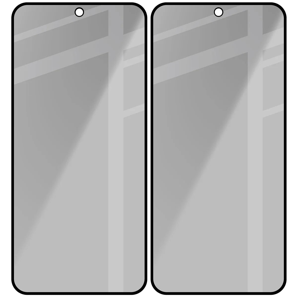 Gehärtetes Glas mit Privatschutzfilter für Galaxy S25 FE / S24 FE / A36 5G / A56 5G, Bizon Glass Edge Shadow Duo, getönt mit schwarzer Rahmen, 2 Stück