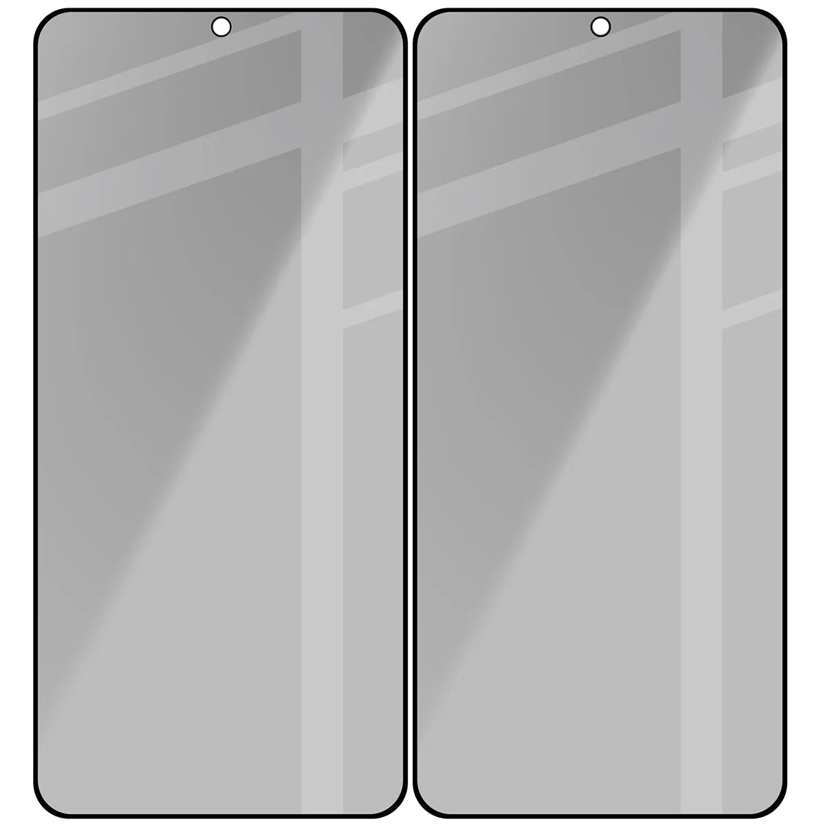 Gehärtetes Glas mit Privatschutzfilter für Galaxy S25 / S24, Bizon Glass Edge Shadow Duo, getönt mit schwarzer Rahmen, 2 Stück