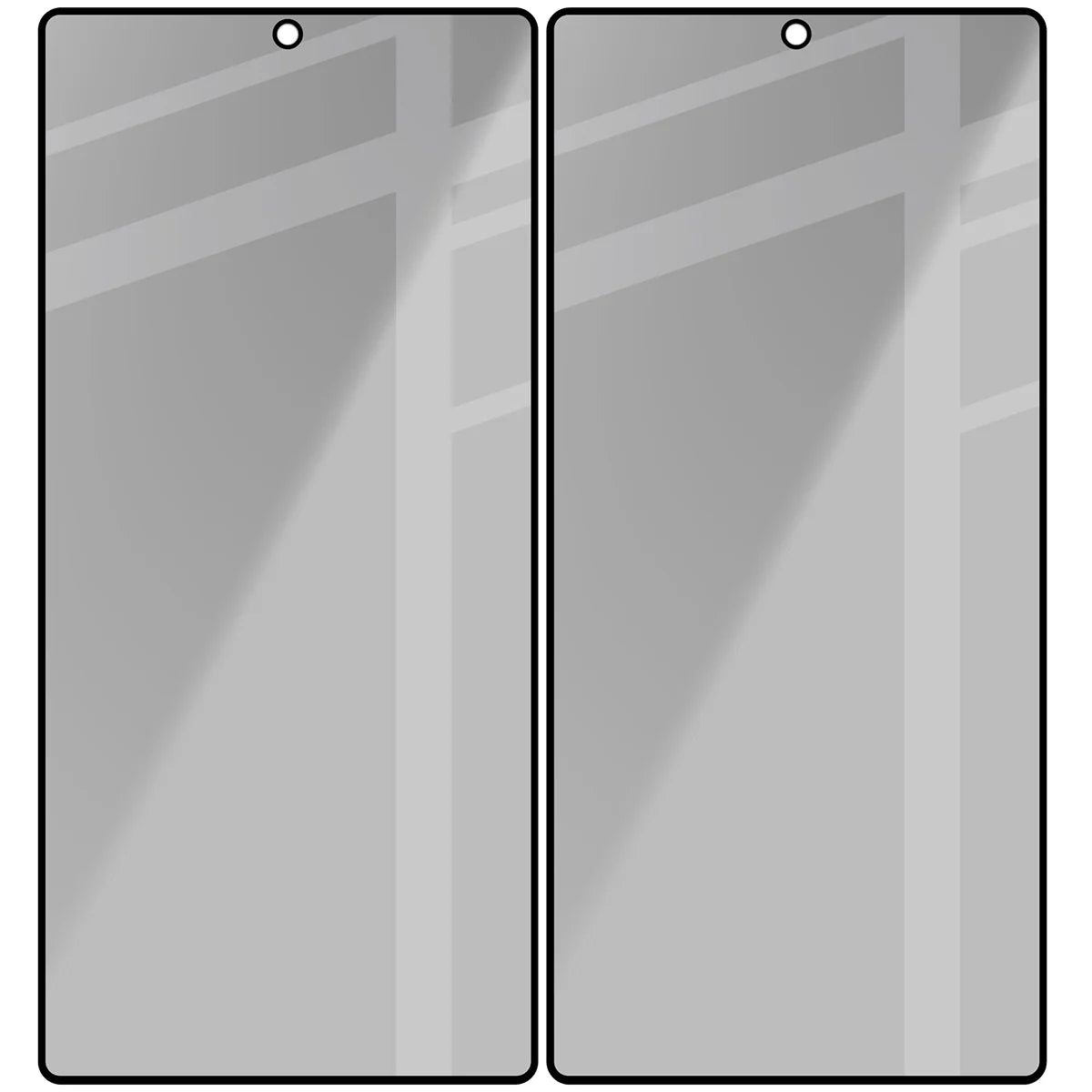 Gehärtetes Glas mit Privatschutzfilter für Galaxy S25 Ultra, Bizon Glass Edge Shadow Duo, getönt mit schwarzer Rahmen, 2 Stück