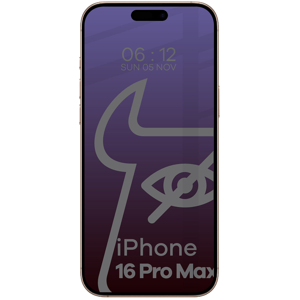 Gehärtetes Glas mit Privatschutzfilter für iPhone 16 Pro Max, Bizon Glass Edge Shadow, getönt mit schwarzer Rahmen