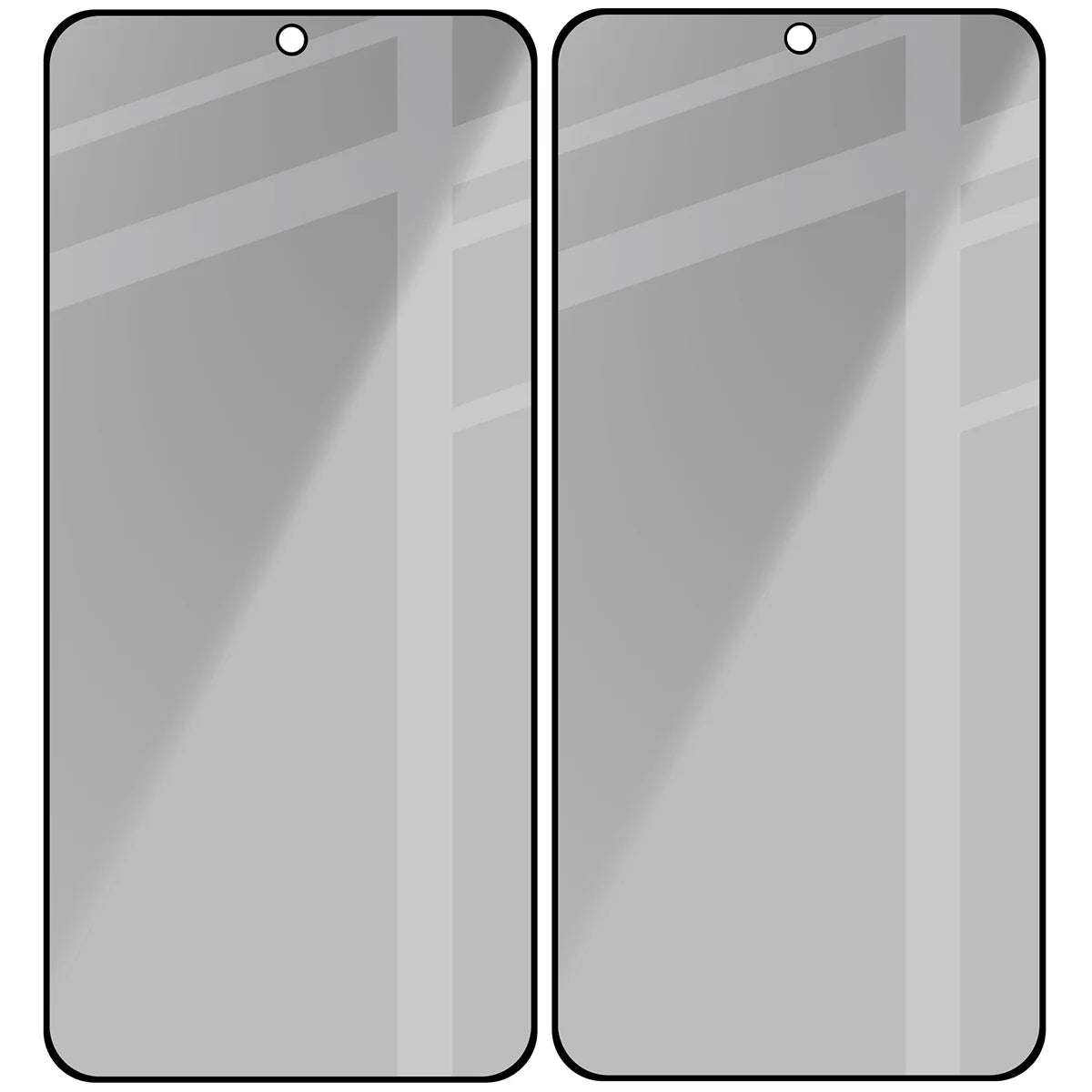 Gehärtetes Glas mit Privatschutzfilter für Galaxy A57 5G, Bizon Glass Edge Shadow Duo, getönt mit schwarzer Rahmen, 2 Stück