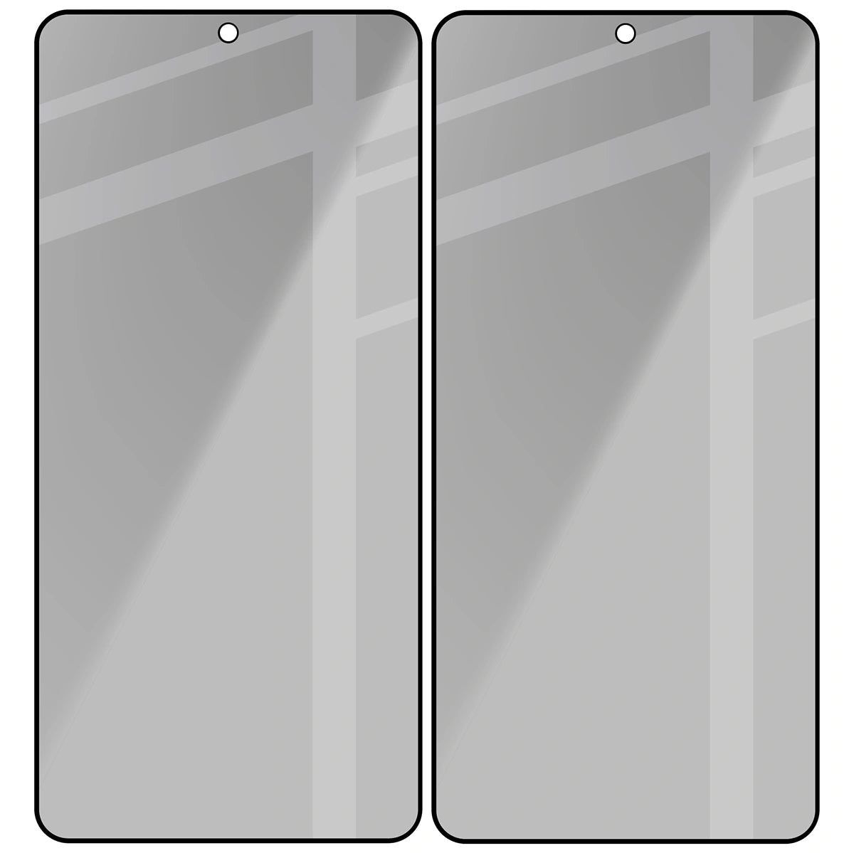 Gehärtetes Glas mit Privatschutzfilter für Galaxy S26, Bizon Glass Edge Shadow Duo, getönt mit schwarzer Rahmen, 2 Stück