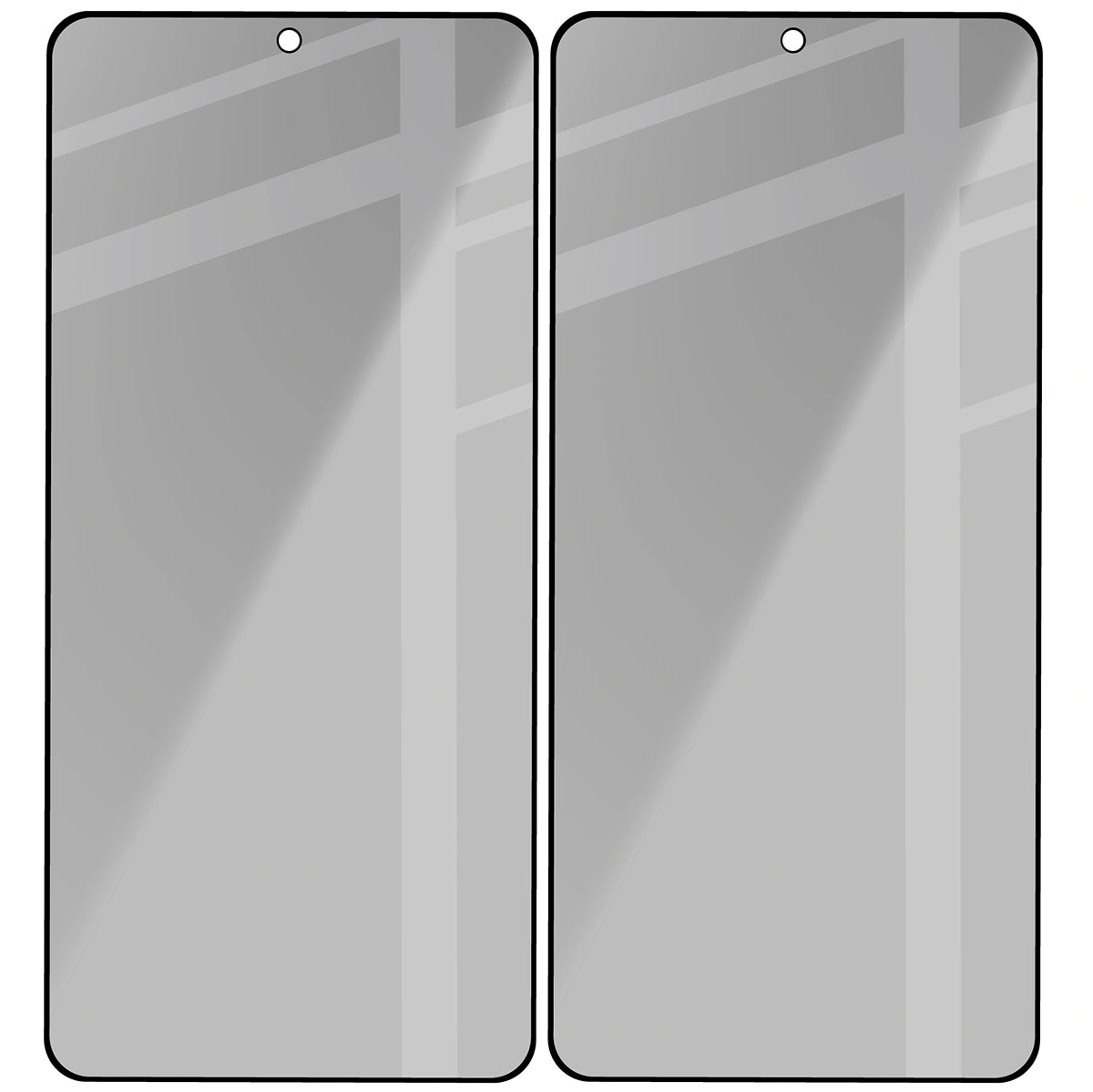 Gehärtetes Glas mit Privatschutzfilter für Galaxy S26 Plus / S25 Edge, Bizon Glass Edge Shadow Duo, getönt mit schwarzer Rahmen, 2 Stück