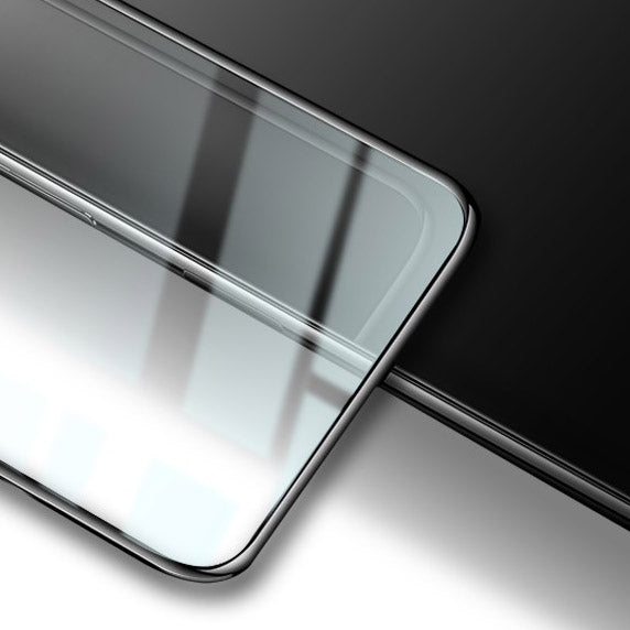 Gehärtetes Glas Bizon Glass Edge CF - 2 Stück + Kameraschutz für iPhone 12 Pro Max, schwarzer Rahmen