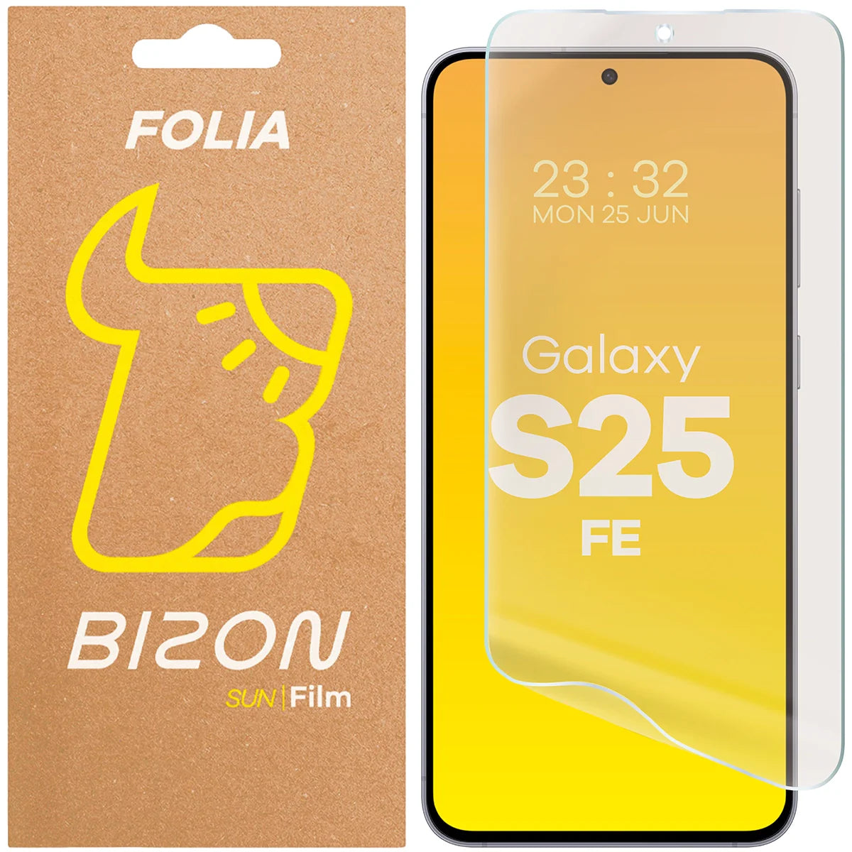 Matte Folie für Galaxy S25 FE, Bizon Glass Film Sun, 1 Stück