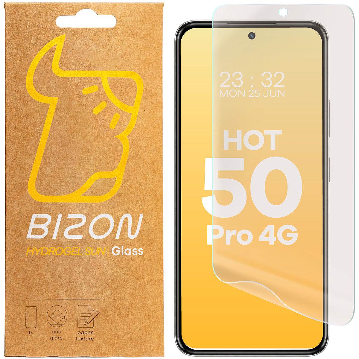 Matte Folie für Infinix Hot 50 Pro 4G, Bizon Glass Film Sun Duo, 2 Stück