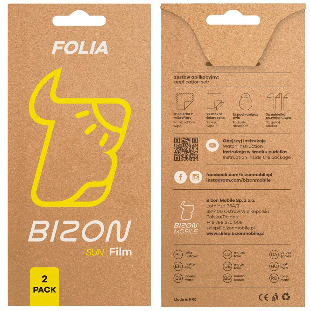 Matte Folie für Motorola Moto G86 5G, Bizon Glass Film Sun Duo, 2 Stück