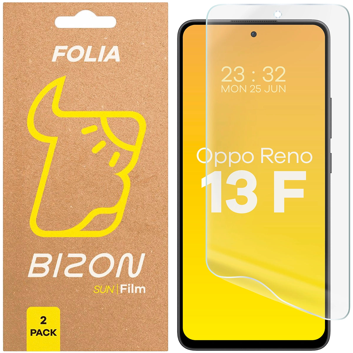 Matte Folie für Oppo Reno13 F, Bizon Glass Film Sun Duo, 2 Stück