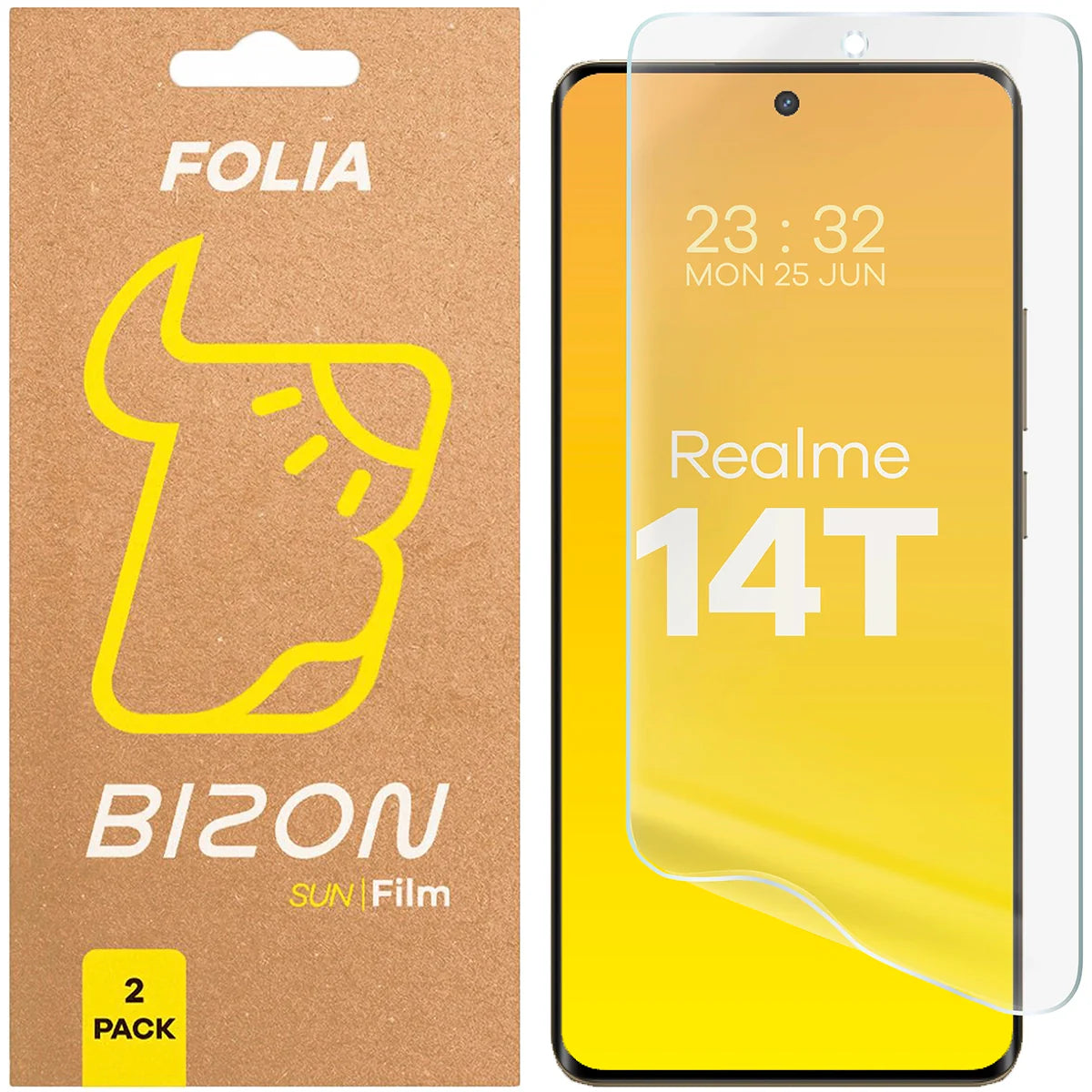 Matte Folie für Realme 14T 5G, Bizon Glass Film Sun Duo, 2 Stück