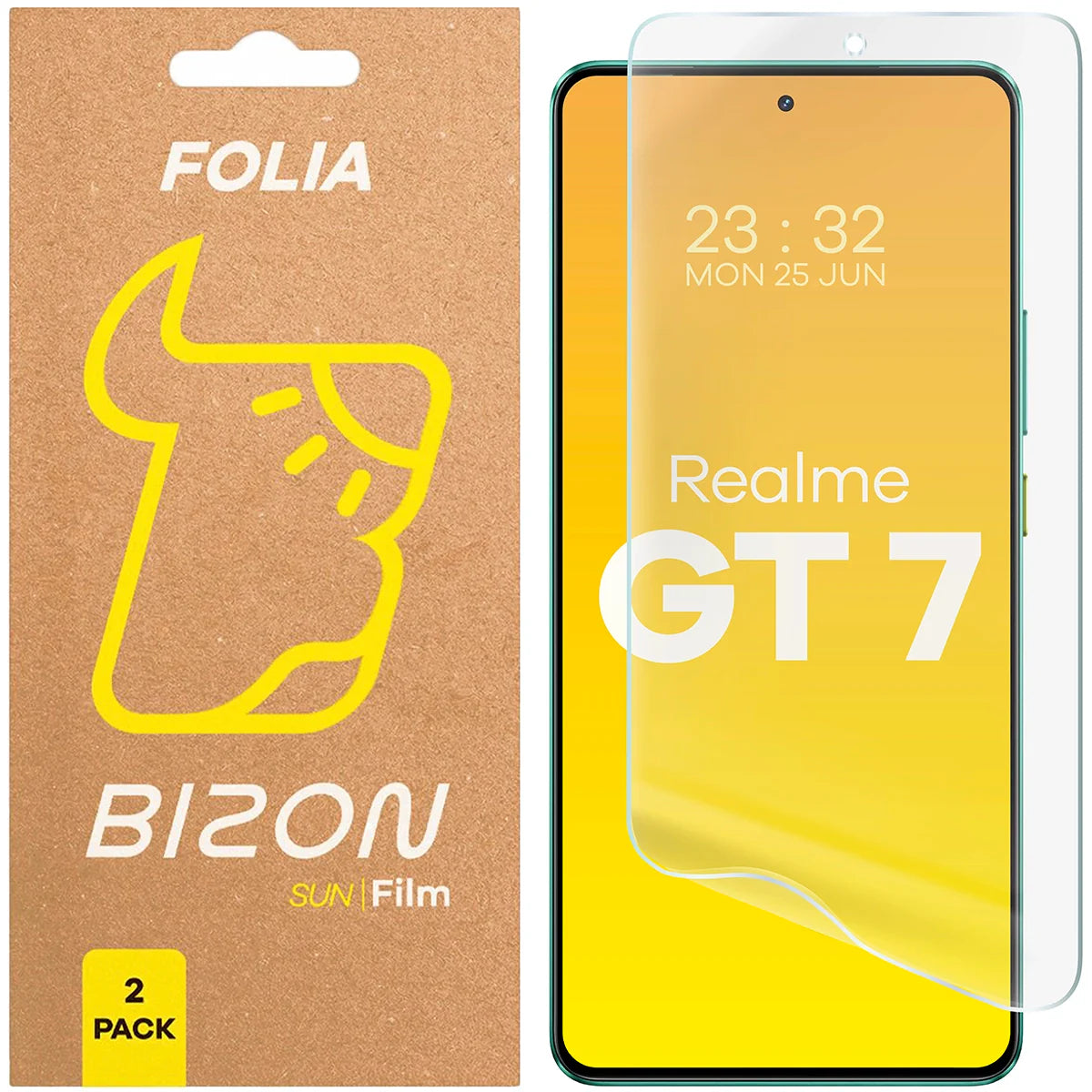 Matte Folie für Realme GT 7, Bizon Glass Film Sun Duo, 2 Stück