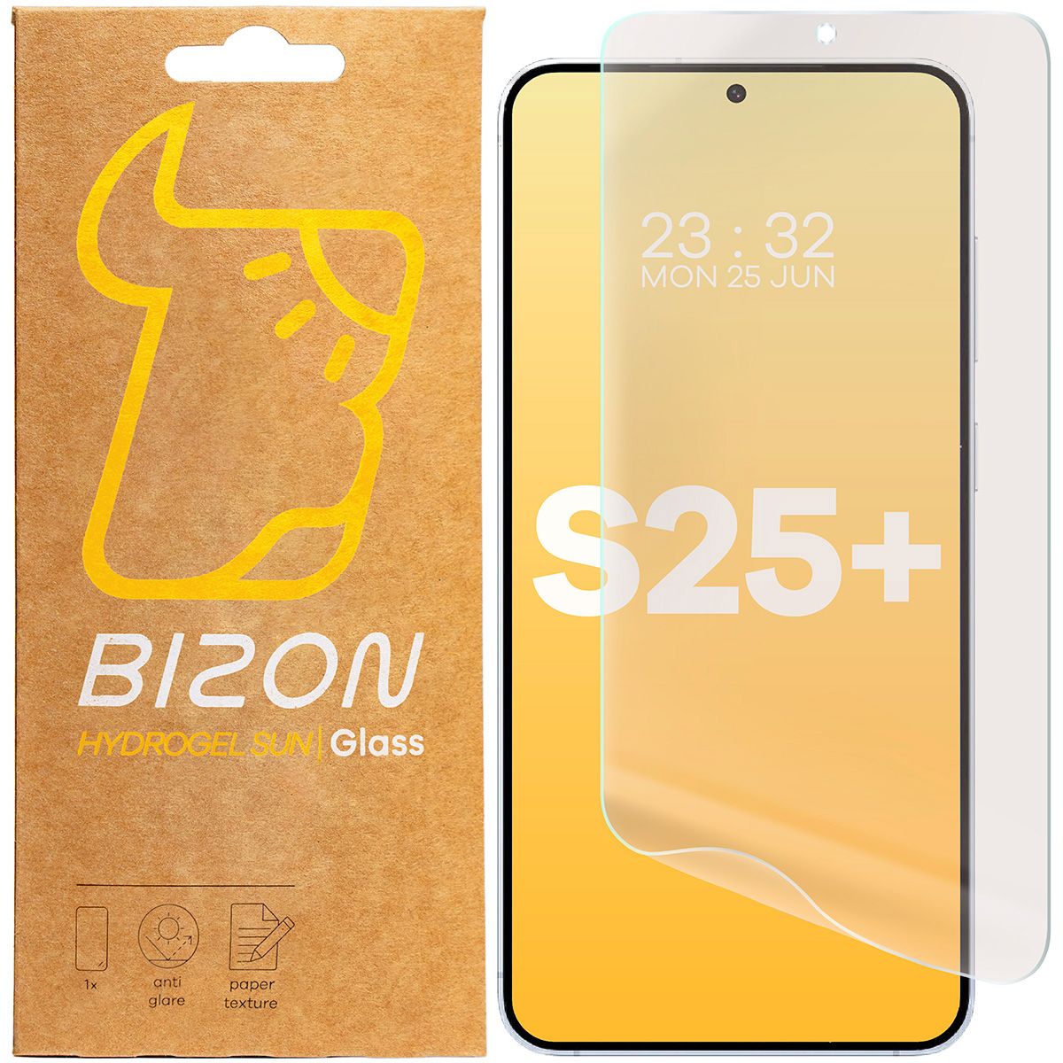 Matte Folie für Xiaomi Galaxy S25 Plus, Bizon Film Sun Duo, 2 Stück