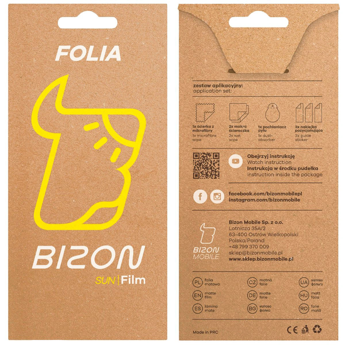 Matte Folie für Xiaomi Redmi A5 4G, Bizon Glass Film Sun Duo, 2 Stück