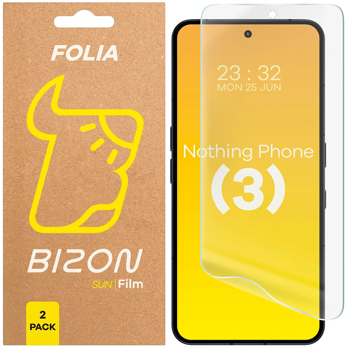 Matte Folie für Nothing Phone (3), Bizon Glass Film Sun Duo, 2 Stück