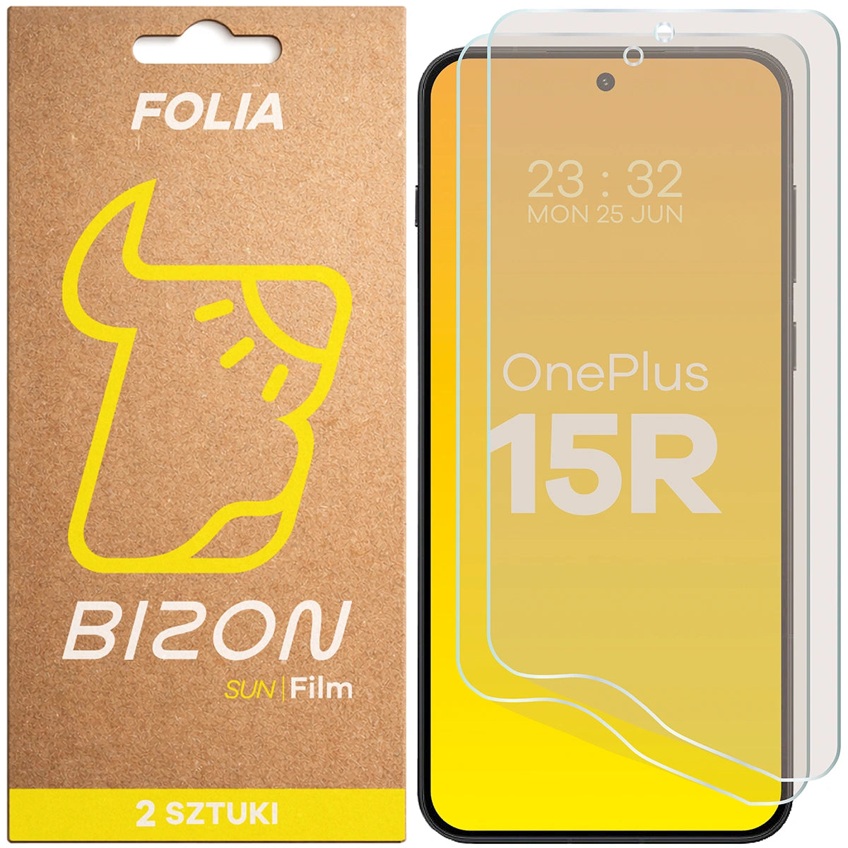 Matte Folie für OnePlus 15R, Bizon Film Sun Duo, 2 Stück