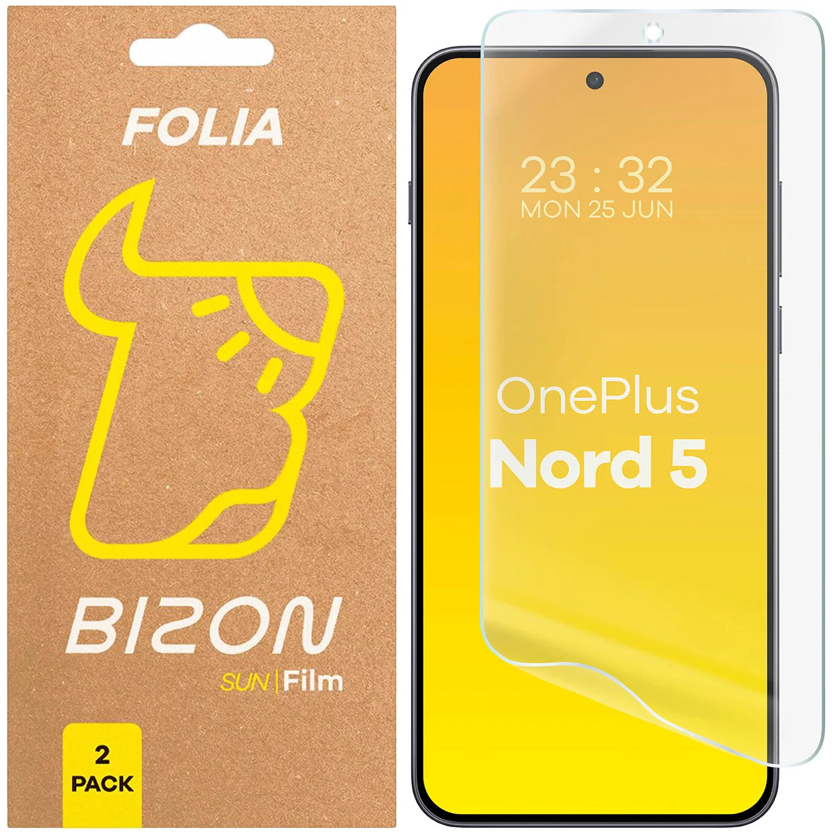 Matte Folie für OnePlus Nord 5, Bizon Glass Film Sun Duo, 2 Stück
