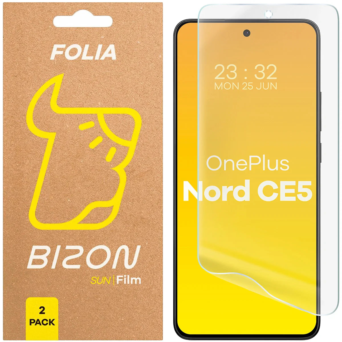 Matte Folie für OnePlus Nord CE5 5G, Bizon Glass Film Sun Duo, 2 Stück