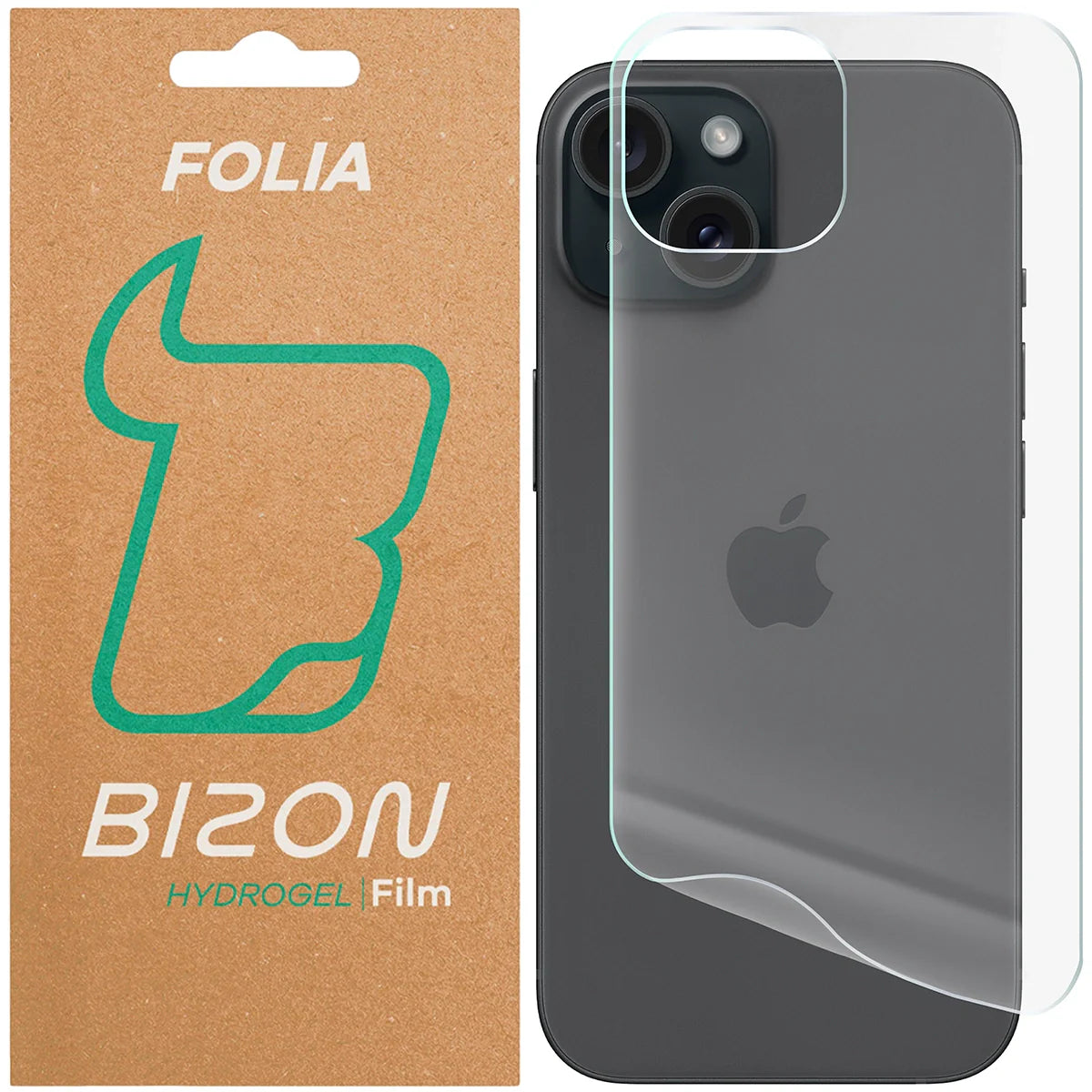 Hydrogel Folie für die Rückseite für iPhone 15, Bizon Glass Hydrogel Back, 1 Stück