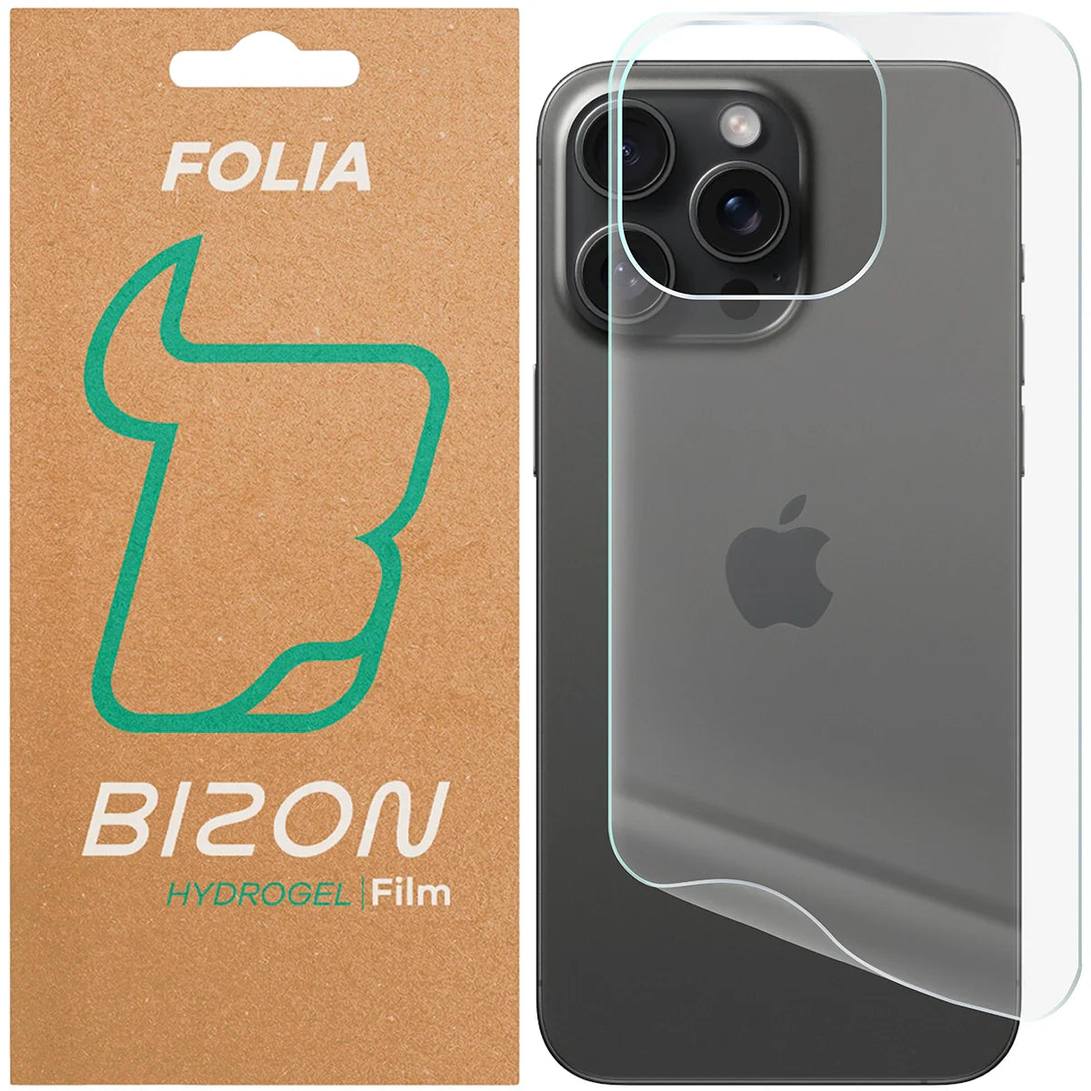 Hydrogel Folie für die Rückseite für iPhone 15 Pro Max, Bizon Film Hydrogel Back, 1 Stück