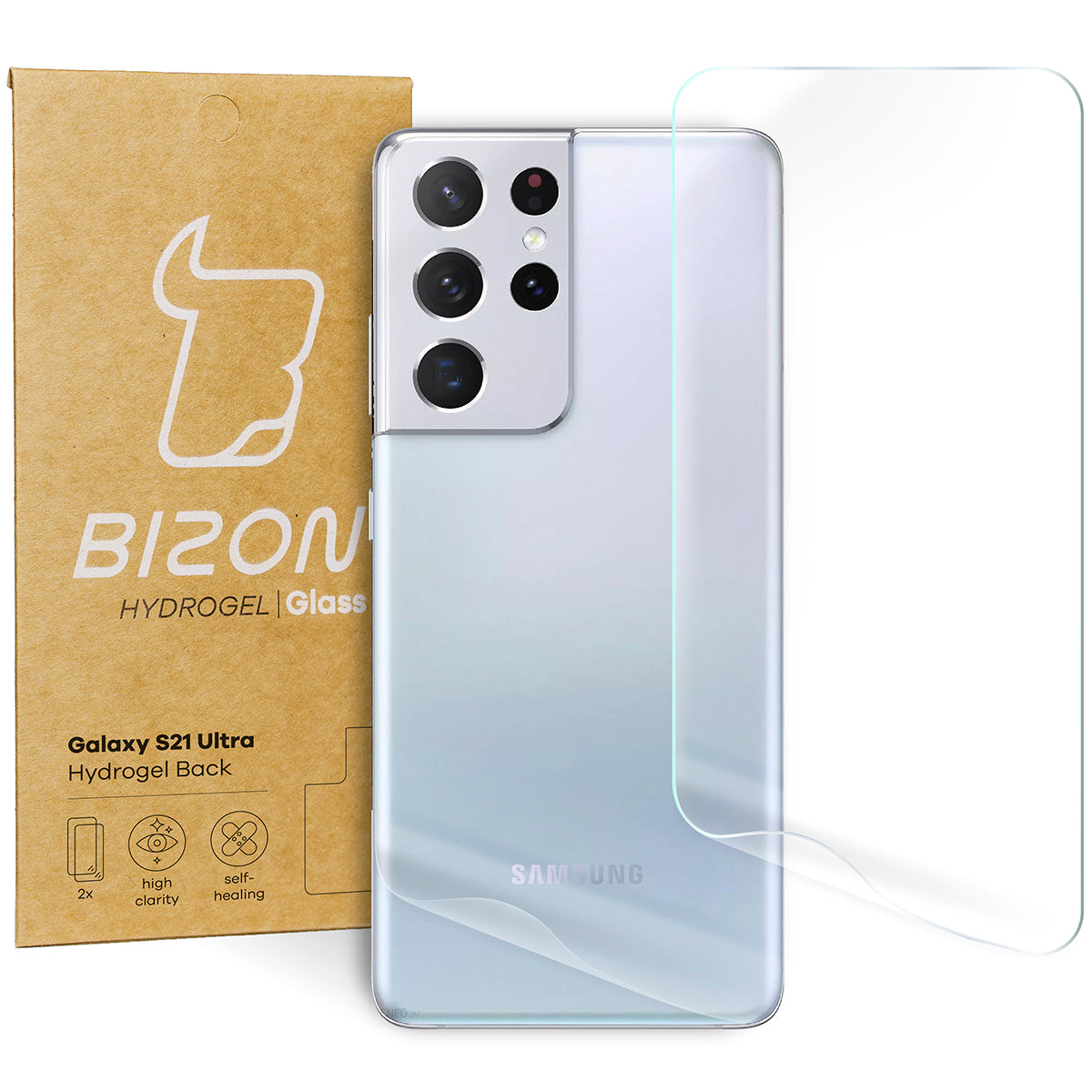 Hydrogel Folie für die Rückseite Bizon Glass Hydrogel, Galaxy S21 Ultra, 2 Stück