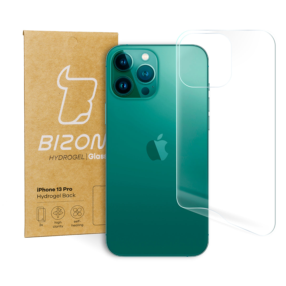 Hydrogel Folie für die Rückseite Bizon Glass, iPhone 13 Pro, 2 Stück