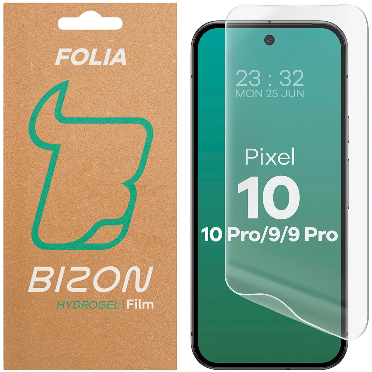 Hydrogel Folie für den Bildschirm für Google Pixel 10 / Google Pixel 10 Pro / 9 / 9 Pro, Bizon Glass Hydrogel Front, 1 Stück