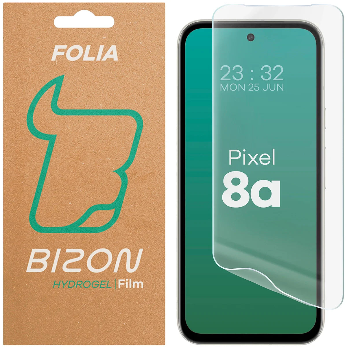 Hydrogel Folie für den Bildschirm für Google Pixel 8a, Bizon Film Hydrogel Front, 1 Stück