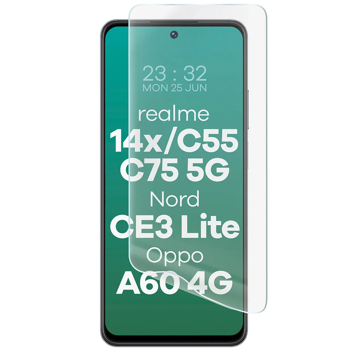 Hydrogel Folie für den Bildschirm für Realme 14x 5G / C55 / C75 / OnePlus Nord CE 3 Lite / Oppo A60 4G, Bizon Glass Hydrogel Front, 1 Stück